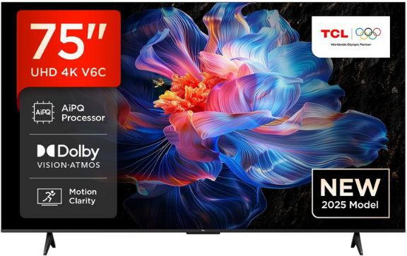 tcl 75v6c 75 zoll 4k hdr smart tv mit google tv für 599 euro statt 789 euro