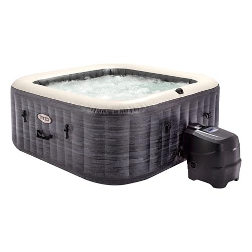 intex purespa deluxe greystone 175 x 175 x 71 cm aufblasbares whirpool grau, pvc