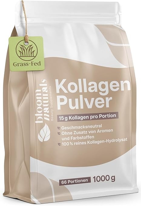 Collagen Pulver 1000g - Hochdosiert Kollagen Hydrolysat Typ 1 & 3, Laborgeprüft