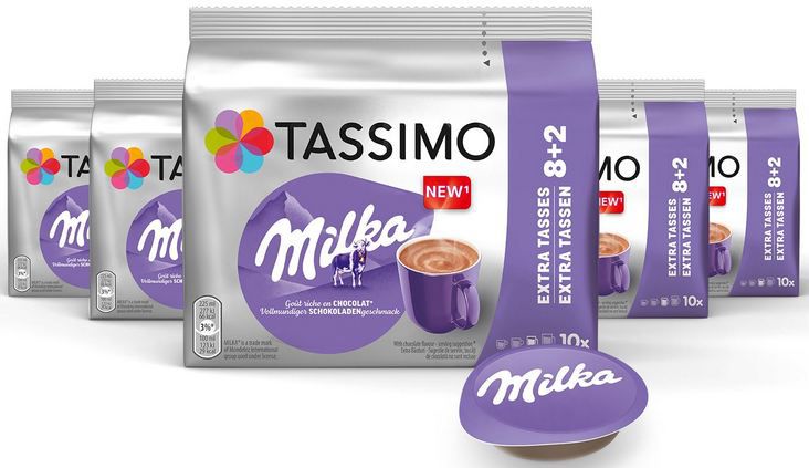 tassimo milka kakao kapseln 5 x 10er pack ab 21,59 euro statt 30 euro