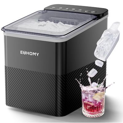 eiswürfelmaschine euhomes mit 2 eiswürfelgrößen für 76,49 euro
