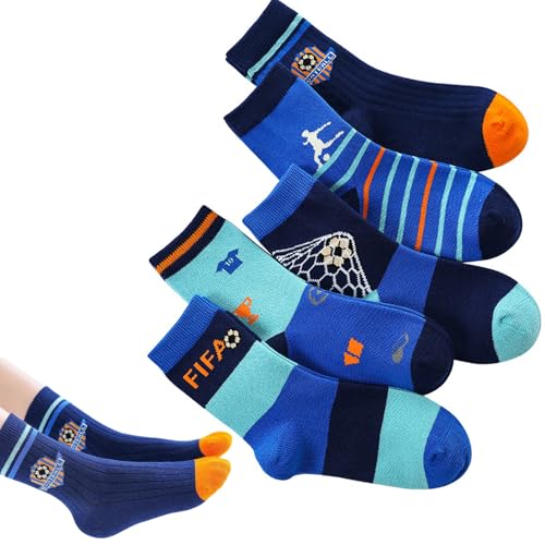 satiskid kinder sokken 5 paare jungen sportsocken fußball basketball 6-12 jahre