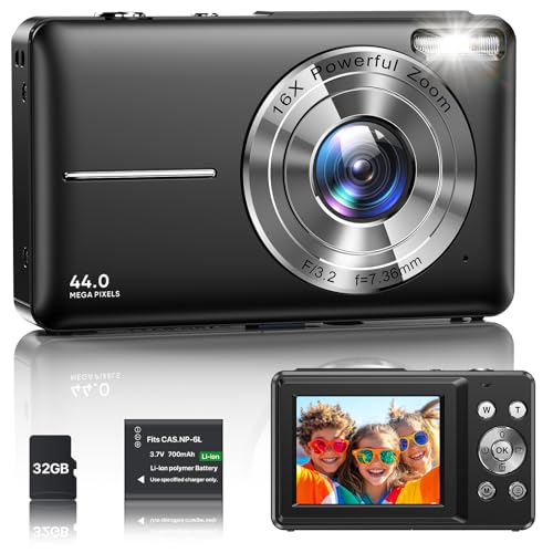 digital camera 1080p 44mp kompaktkamera 16x zoom 2,4 zoll lcd schwarz