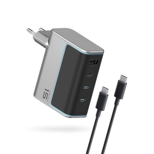 140W USB C Ladegerät CUKTECH, 4-Port PD Schnellladegerät mit Kabel