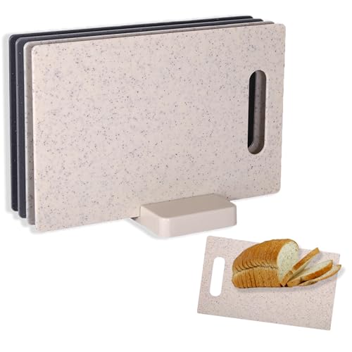 schneidebrett kunststoff 4er set rock appearance 28 x 18cm für brot obst gemüse