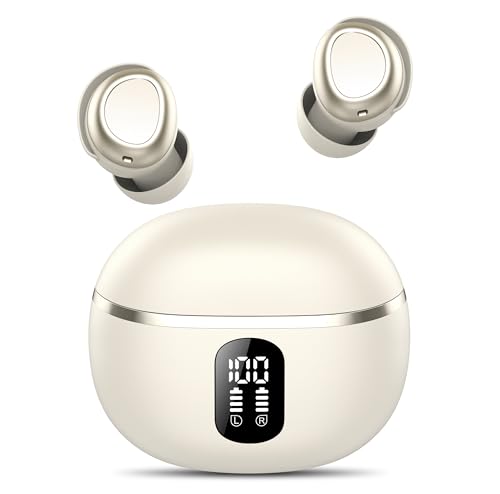 kabellose bluetooth kopfhörer 5.3 mit 4 enc mic, 50h akkulaufzeit, ipx7 wasserdicht, weiß