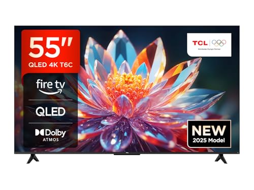 TCL 55T6C 55 Zoll QLED 4K HDR Fernseher, Smart Fire TV, Dolby Vision, Alexa