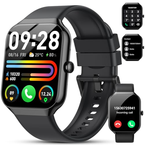 smartwatch herren damen 1,96" fitnessuhr mit telefonfunktion 115+ sportmodi wasserdicht