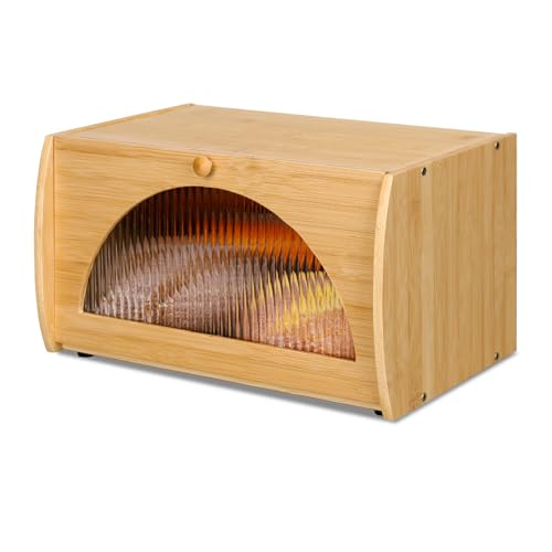 Brotkasten bambus Leader Accessories, lebensmittelecht, halbtransparent, 39x21x25cm
