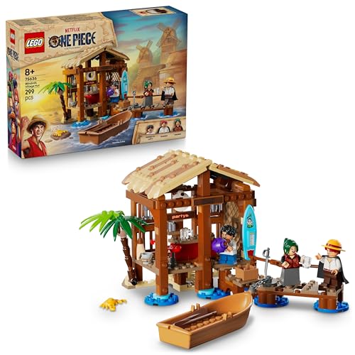 lego one piece windmühlendorf hütte mit boot, ruffy, shanks und makino minifiguren