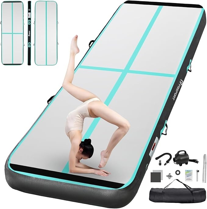 Produktbild: FBSPORT Airtrack Matte 10/20cm, Verdickt, Gymnastikmatte mit Luftpumpe, Tragetasche