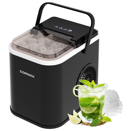 eiswürfelmaschine 120w, 8 eiswürfel in 6 minuten, 12kg/24h, infrarotsensor, selbstreinigung