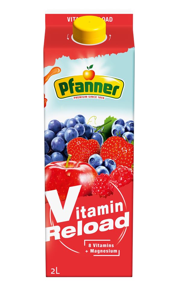pfanner vitamin reload 6 x 2 l fruchtgetränk 40% fruchtgehalt mit mineralien und vitaminen