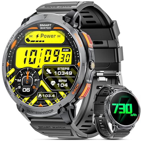 haulvean smartwatch militärisch männer bluetooth 1,85" display fitness tracker ip68