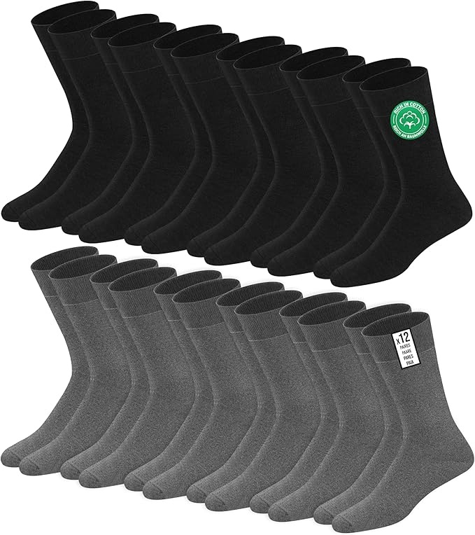 Produktbild: Baumwolle Crew Socken Herren, 12 Paare SOXCO