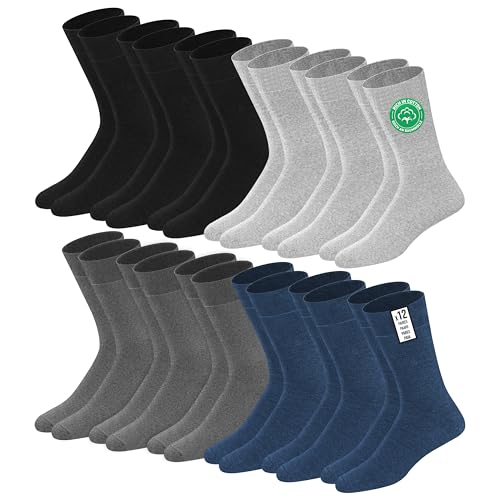 soxco herrensocken baumwolle crew mehrfarbig 43-46 12 paare