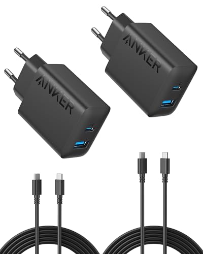 anker usb c ladegerät 20w 2-port 2er-pack mit 2x 1,5m usb c kabel für iphone ipad