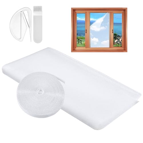 fliegengitter fenster moegfy weiss, moskitonetz für fenster bis 130x150cm, ohne bohren