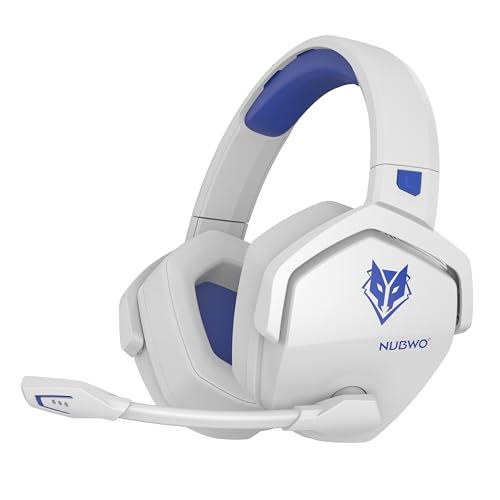 nubwo g06 gaming headset dual wireless mit mikrofon für ps5 ps4 pc mobile - 100 stunden - weiß blau