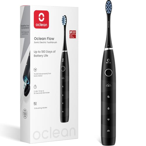 Produktbild: oclean schallzahnbürste flow, elektrische zahnbürste, 5 modi, schwarz