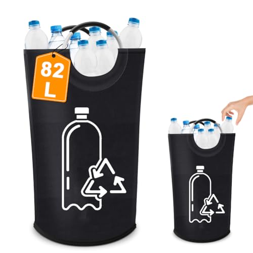 pfandflaschen sammeltank 82l faltbar mit softgrip-griffen für küche und lagerraum