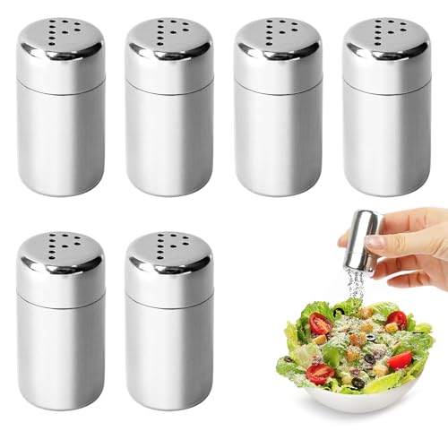 salzstreuer klein 5ml 6er set edelstahl mini salz und pfefferstreuer für camping haushalt