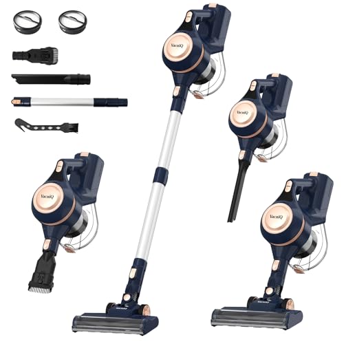 VacniQ akku staubsauger kabellos 35000Pa 3-in-1 HEPA-filter leise blau gold