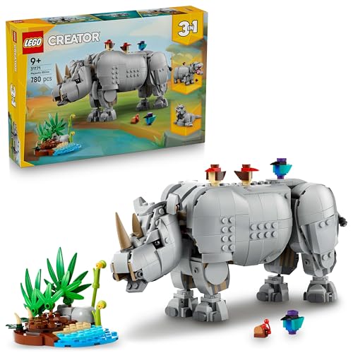 lego creator 31171 wilde tiere nashorn mit vögeln bausatz