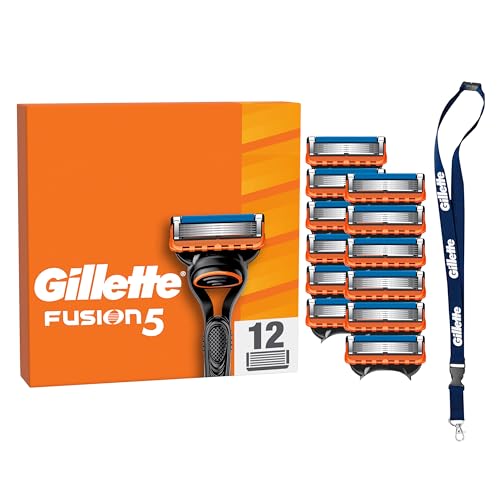 Produktbild: gillette fusion5 system klingen 12er pack mit schlüsselanhänger