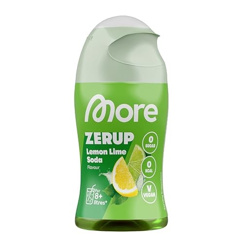 Zuckerfreier Sirup MORE Zerup Lemon Lime, 65 ml für 8 l Getränk, vegan