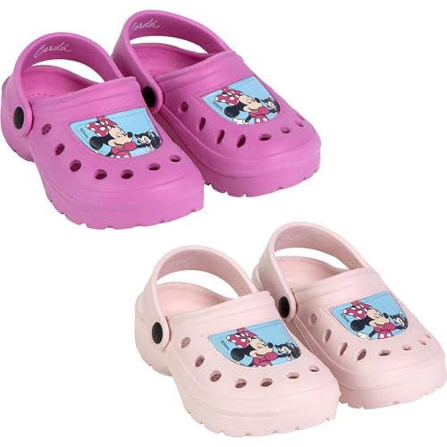 disney minnie maus kinder clogs von cerda, leichte hausschuhe mit rutschfester sohle, 26 eu