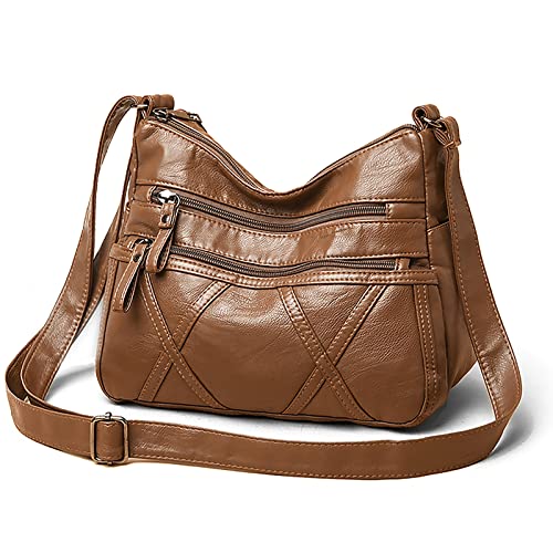gladdon damen handtasche umhängetasche wasserdicht klein mehrere taschen braun