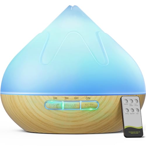 Aroma Diffuser 500 ml, aromatherapie diffuser mit fernbedienung, 14 farben, 4 timer