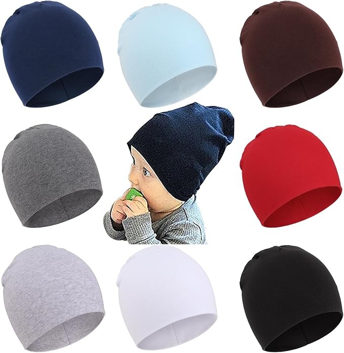 Unisex Mütze Hut 8 Stücke Kleinkind Wendemütze Jersey Slouch Beanie Frühling