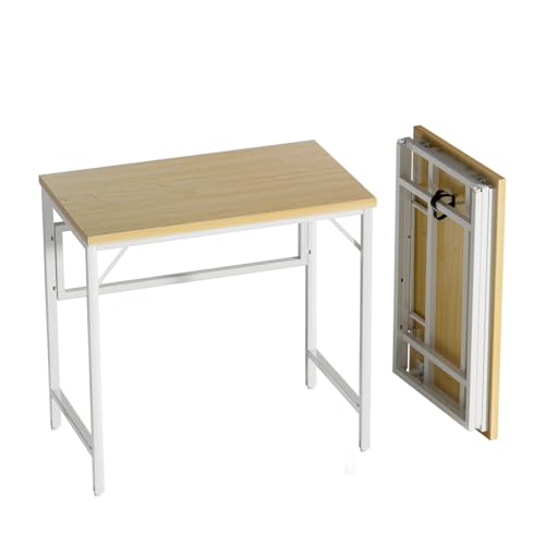 flycity klappbarer schreibtisch, platzsparender computertisch, ahornfarbe