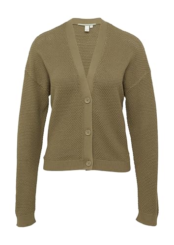 qs strickjacke mit strukturmuster und knöpfen, vielseitig und bequem