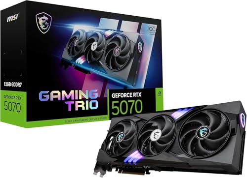 msi geforce rtx 5070 gaming trio oc 12gb gddr7 28gbps pci-e 5 hdmi 2.1 displayport 2.1