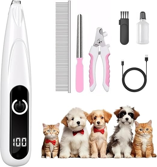 Hundetrimmer Paw Trim Pro  wiederaufladbar, leise, für Pfoten, Augen, Ohren