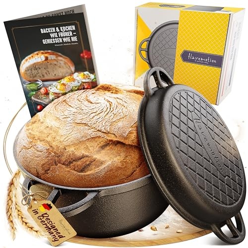 gusseisen topf 26cm mit deckel von flavemotion - ideal zum backen, braten, grillen