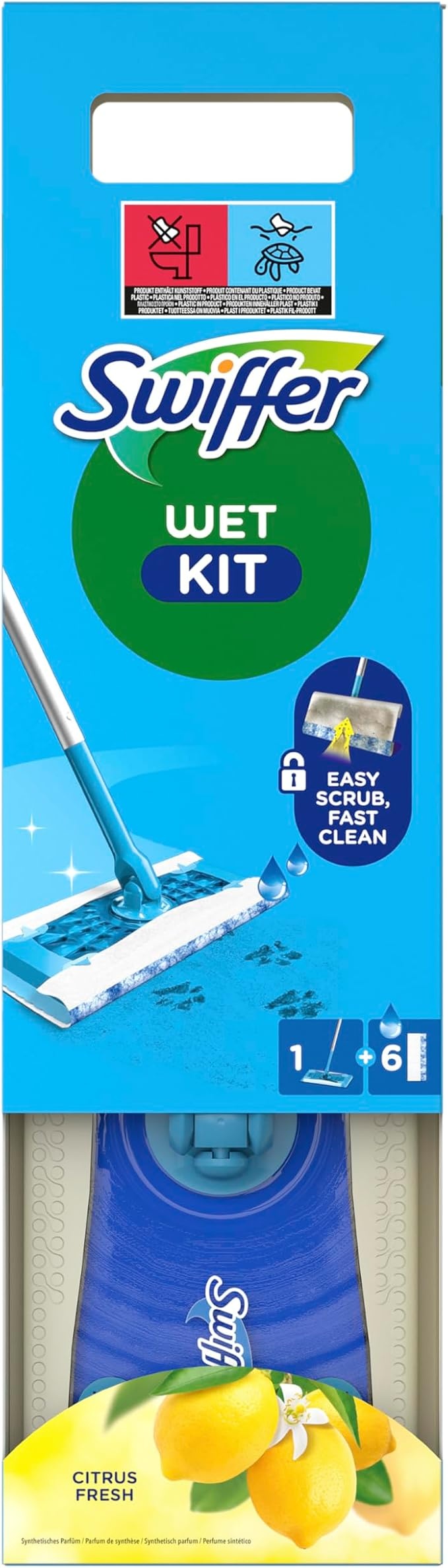 swiffer bodenwischer wet mop starter-set für gründliche reinigung