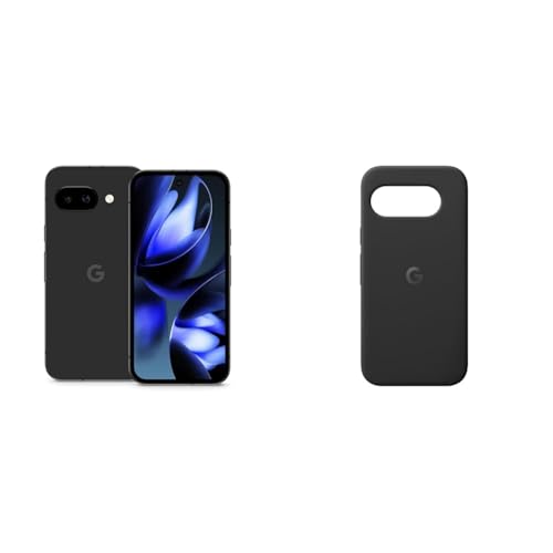 google pixel 9a smartphone, android, 128gb, ki-kamera, 24h akkulaufzeit, obsidian, case