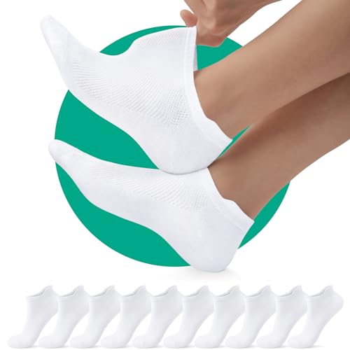 Sneaker socken herren 47-49, atemaktive baumwollsocken für sport und alltag, weiß, EKSHER