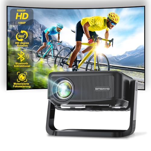 fhd 1080p mini beamer mit wi-fi 6, bluetooth 5.2, 360 drehstand, 22000lm, zoom, onoayo