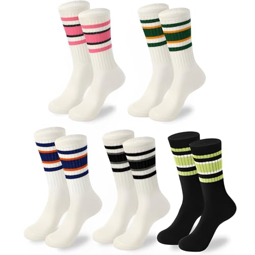 moazifi damen tennissocken 5 paar 35-42, sportsocken für frauen und männer, weiß