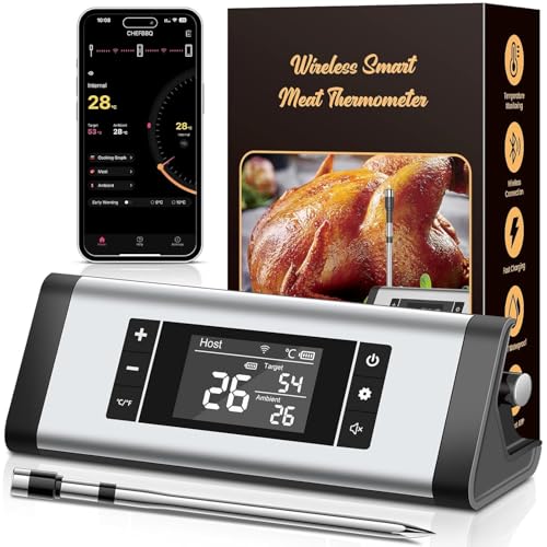 Produktbild: Fleischthermometer Kabellos Bluetooth 240m, App-Steuerung, IP67, für Grill & Backofen