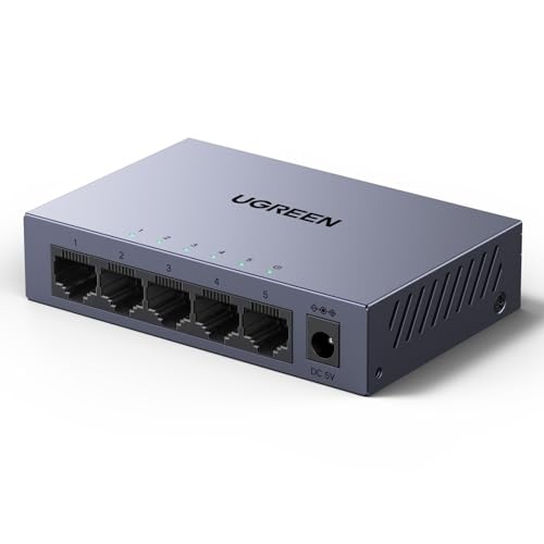 ugreen gigabit managed switch 5 port, vlan, qos, link-aggregation, metallgehäuse