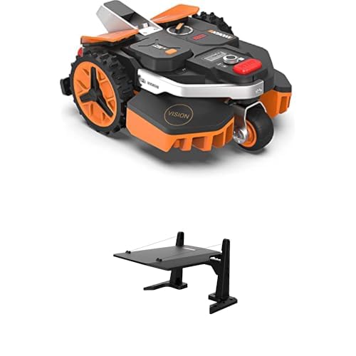 WORX Landroid Vision M550 Mähroboter mit schutz und WA0825 Vision Garage
