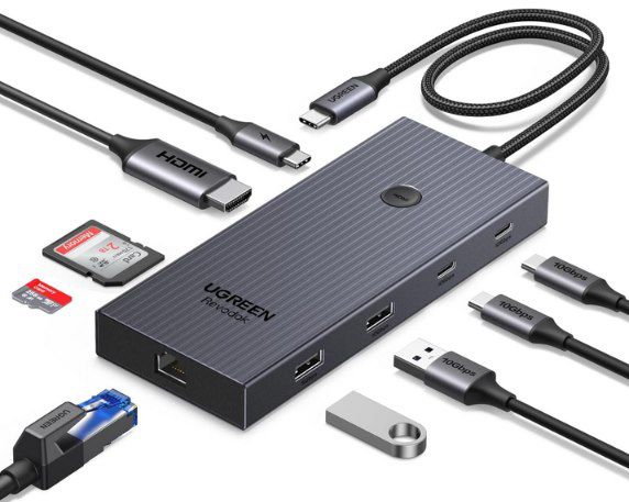 ugreen revodok pro 9in1 usb c hub 10gbps 4k hdmi für 29,99