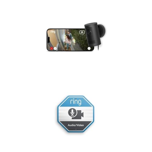ring außenkamera plus 2k mit vision, überwachungskamera außen, 24/7-audio