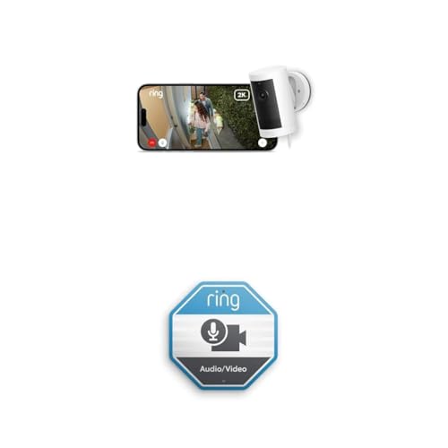 Produktbild: 2 Ring Außenkamera 2K mit Ring Vision und Netzstecker - Überwachungskamera außen